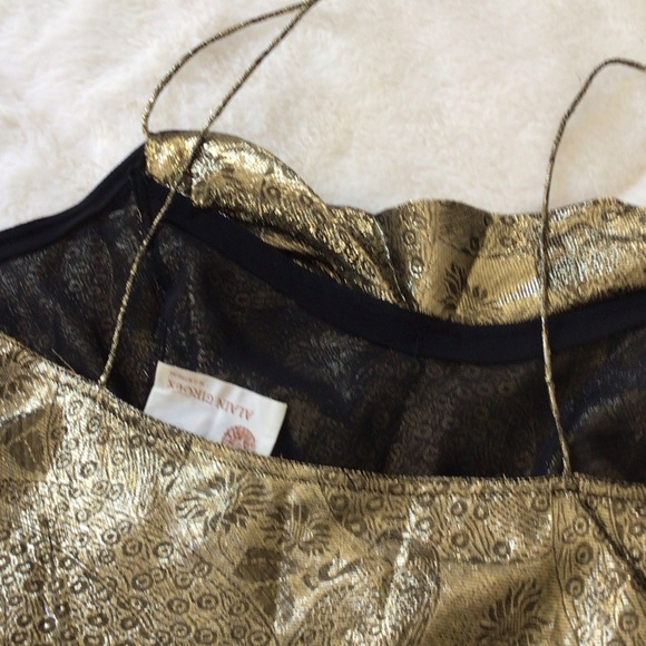 Luxe Metallic Gold & Black Camisole 1990’s Top M - Picture 12 of 15